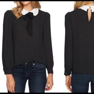 Black and white Polkadot blouse!